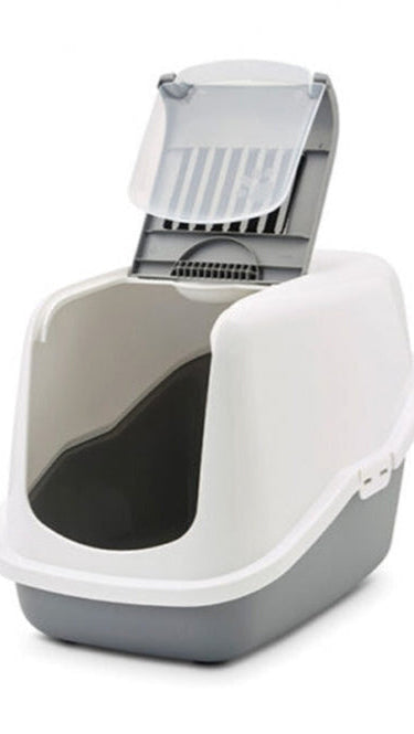 Savic Katzentoilette Nestor - weiß/schwarz