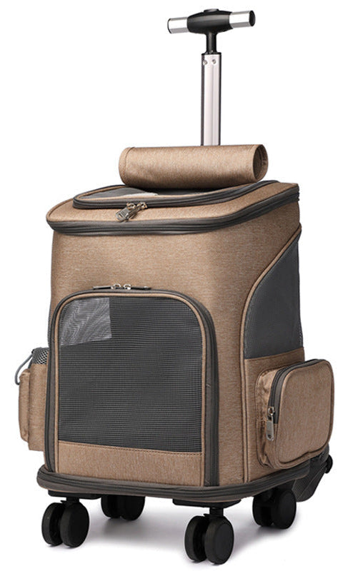Tragbare faltbare Trolley Haustier Rucksack Reisen Katze Rucksack mit Universal Rad Trolley Haustier Tasche
