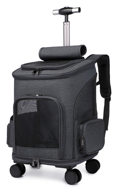 Tragbare faltbare Trolley Haustier Rucksack Reisen Katze Rucksack mit Universal Rad Trolley Haustier Tasche