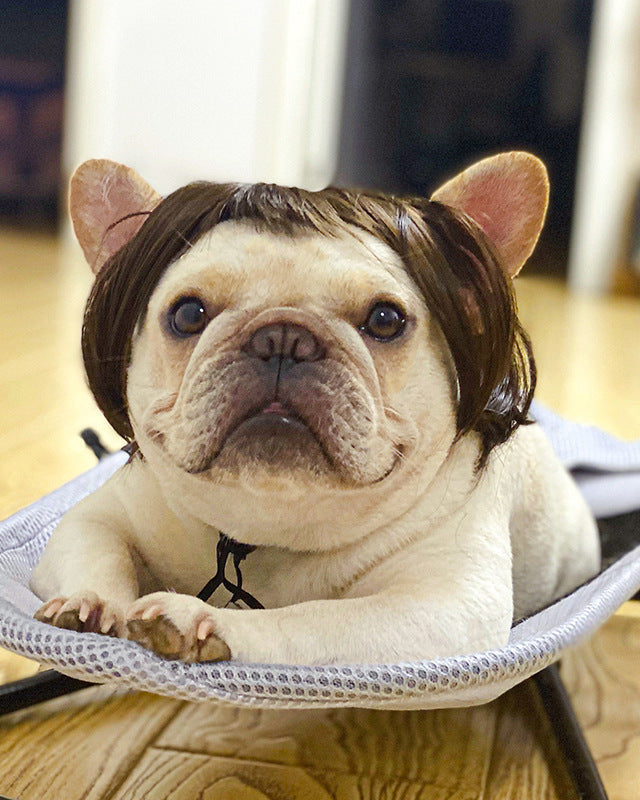 Haustier Perrücke aus Nylonfaser im Hip-Hop-Stil für Hunde und Katzen, verstellbar und komfortabel