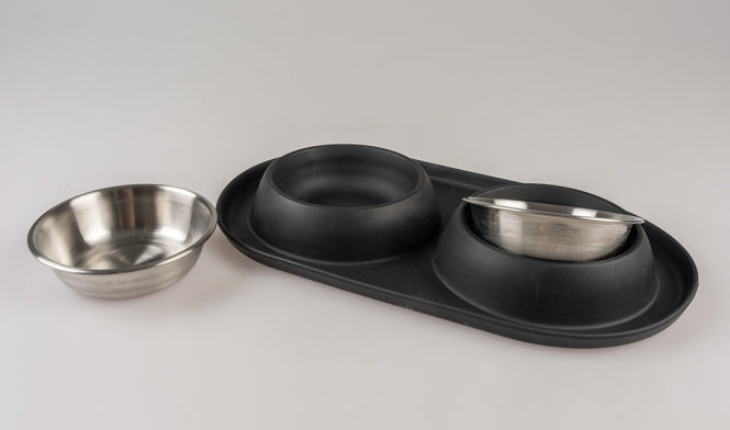 Duvoplus Dinner-Set Gummi - schwarz 2 x 220ml