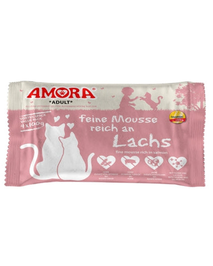 Amora Cat PB feine Mousse reich an Lachs 4x100g
