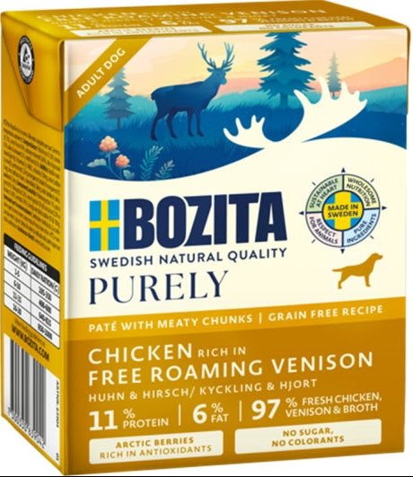 Bozita Dog Tetra Purely Paté mit Huhn & Hirsch 370g