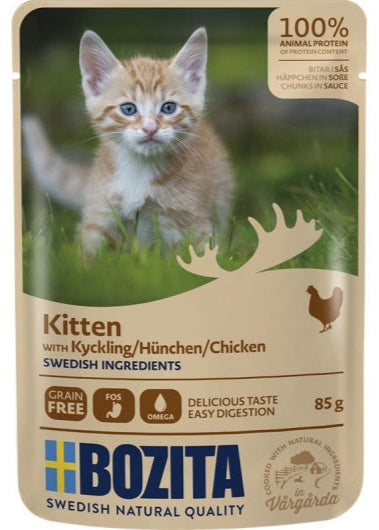 Bozita Pouch Häppchen in Soße Hühnchen für Kitten 85g