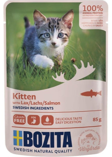 Bozita Pouch Häppchen in Soße Lachs für Kitten 85g