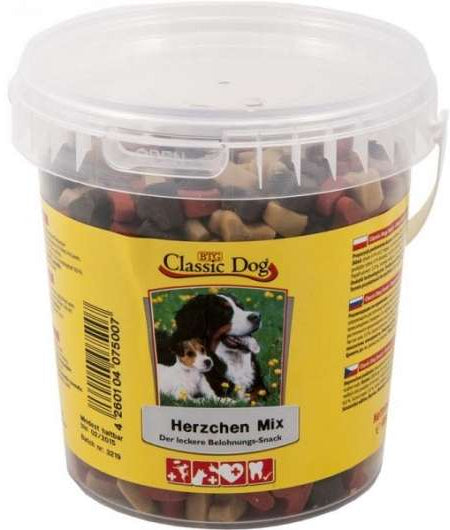 Classic Dog Snack Herzchen Mix Eimer 500g