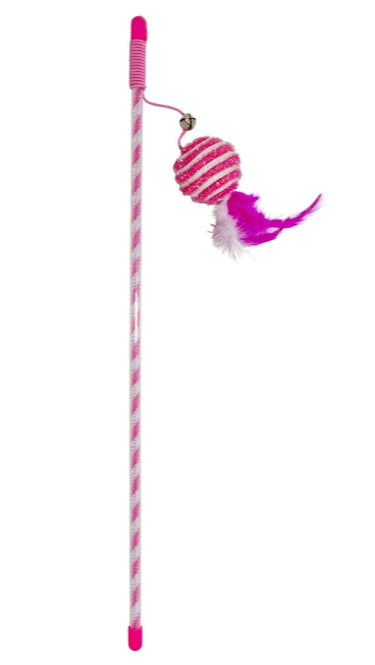 Duvoplus Cat Toy Spielangel Catchy Glitzerball - rosa