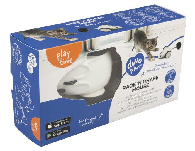 Duvoplus Cat Toy Race 'n chase Maus - weiß