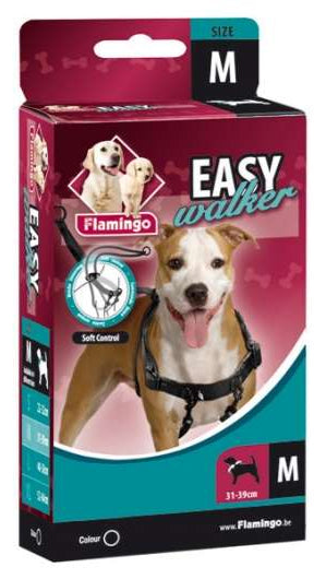 Karlie Flamingo Easy Walker medium dog harness to reduce pulling, comfortable and safe for muscles and neck.
