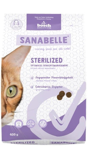 Sanabelle Sterilized cat food for sterilized cats with optimal weight management and grain-free recipe