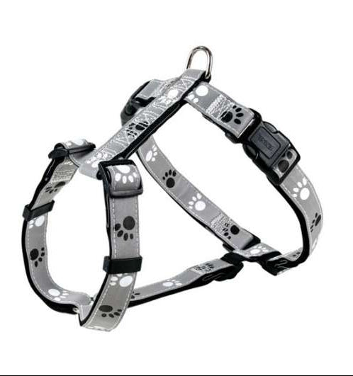 Trixie Geschirr Silver Reflect - Pfotenmotiv