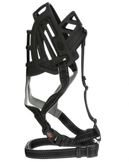 Trixie Maulkorb Muzzle Flex black rubber dog muzzle with adjustable nylon straps and neoprene padding for secure, ergonomic fit allowing panting, drinking, and treats