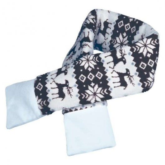 Trixie Xmas Fleeceschal - grau/weiß 90 cm