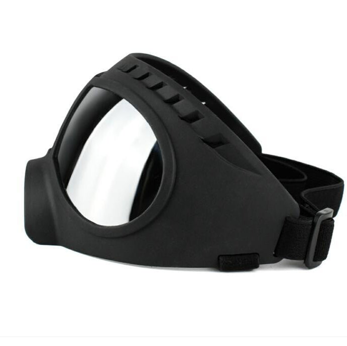 Black Haustier Sonnenbrille pet goggles for large dogs with adjustable strap and reflective lenses